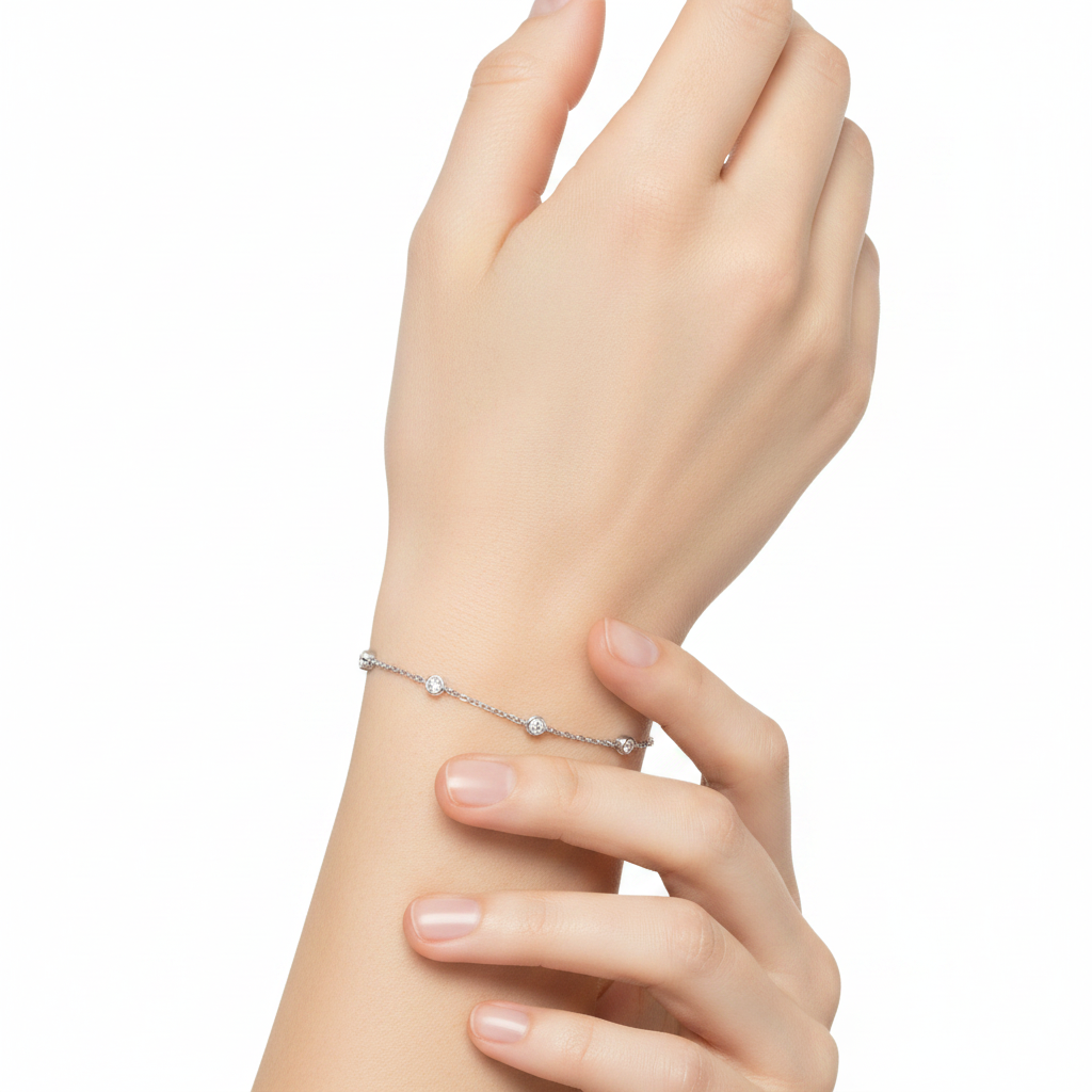 Bezel Set Diamond Bracelet by Seeyoura
