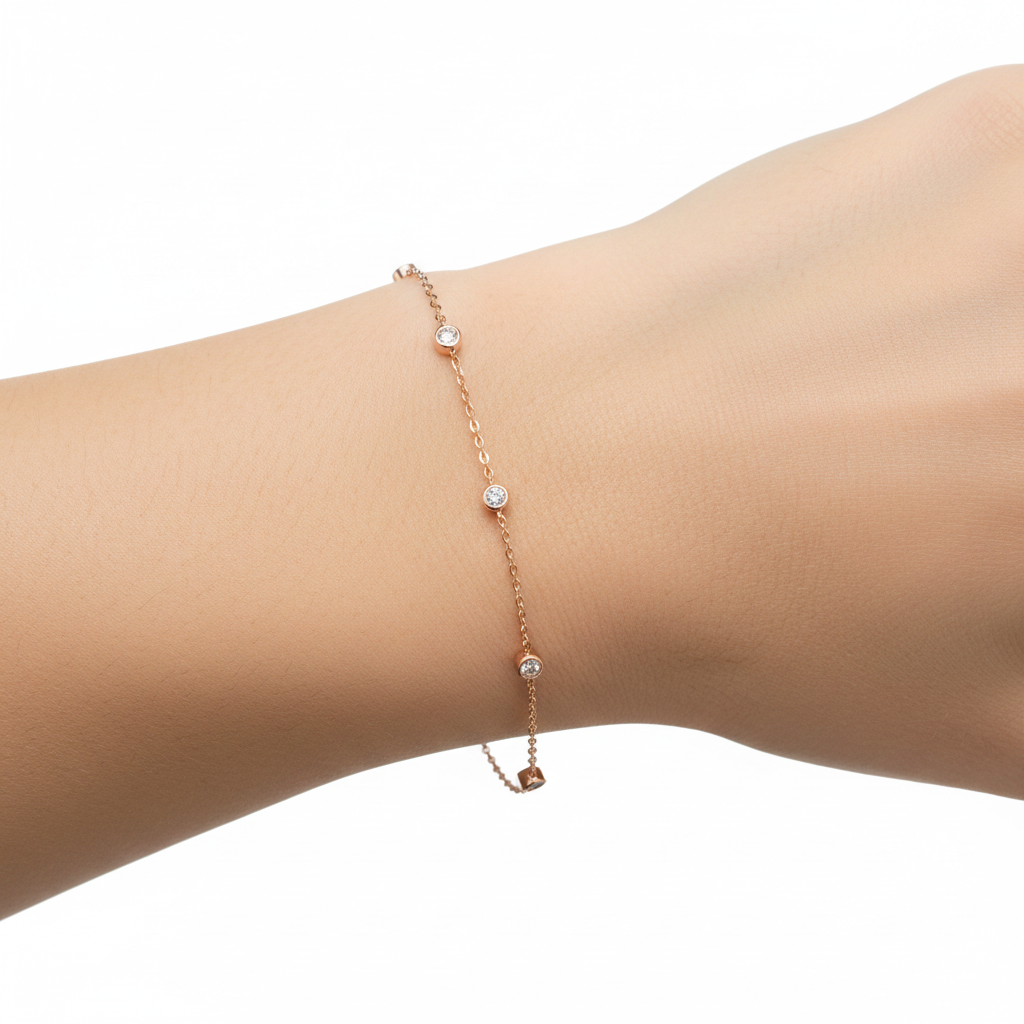 Bezel Set Diamond Bracelet by Seeyoura