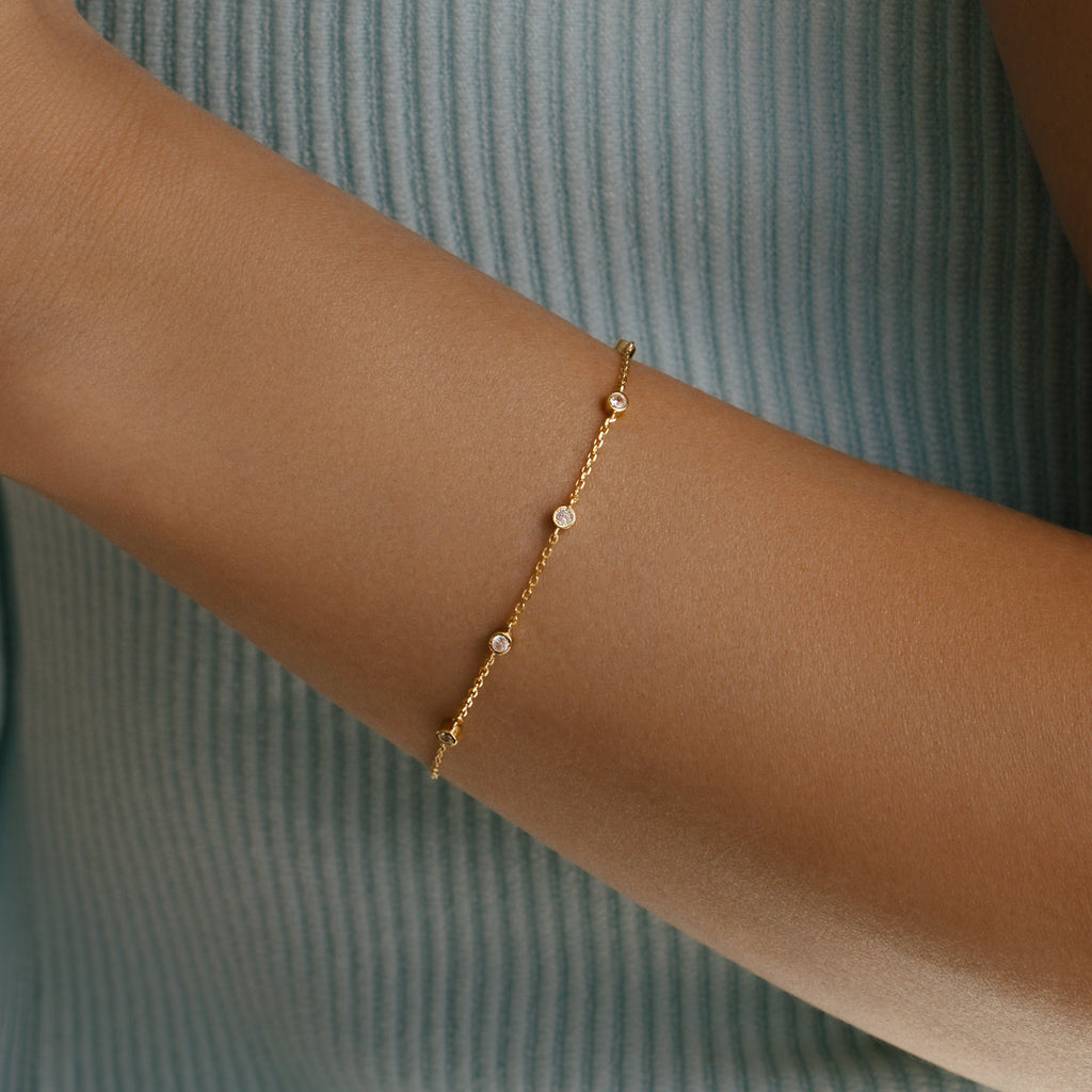 Bezel Set Diamond Bracelet by Seeyoura