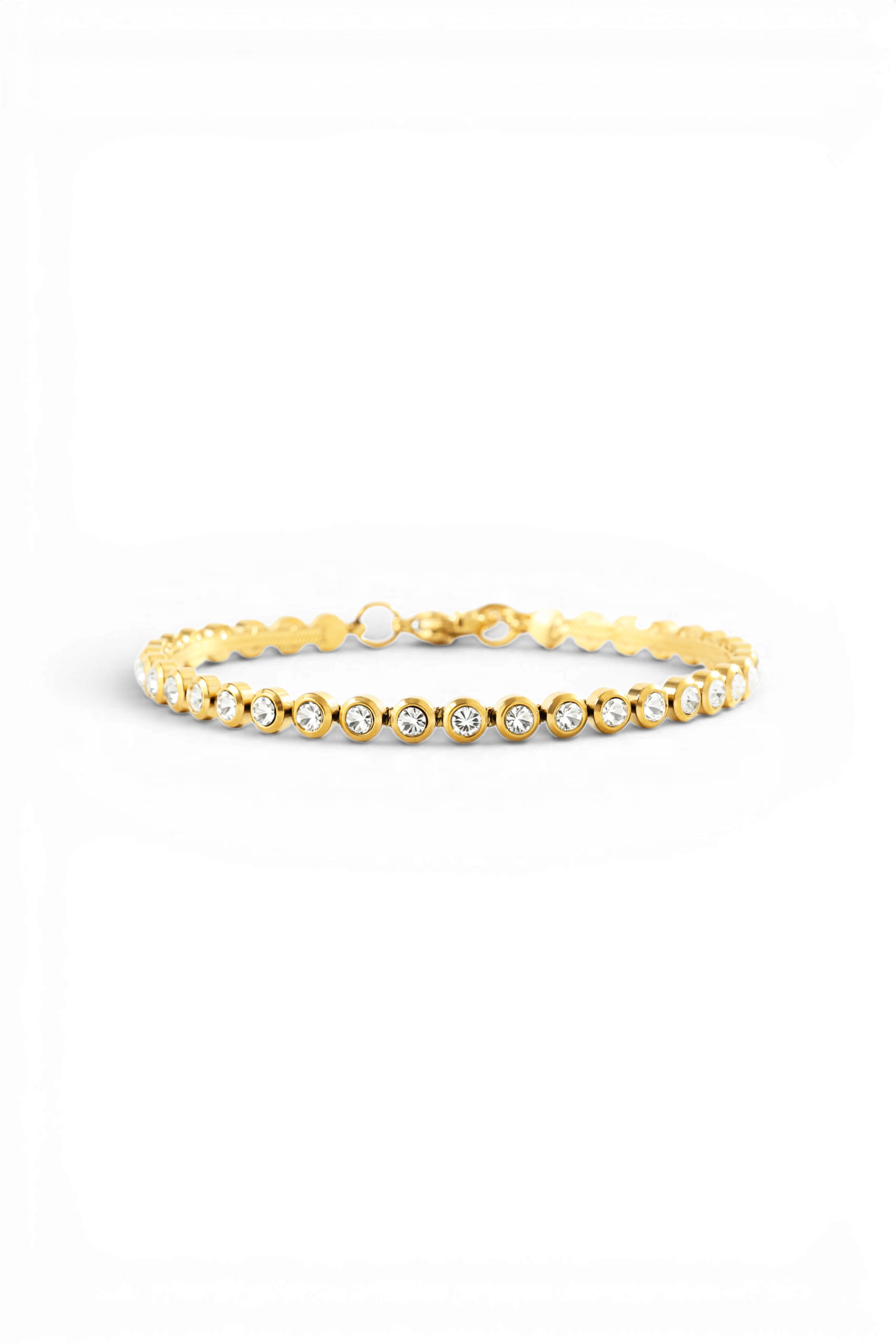 Bezel Tennis Bracelet in gold, 6.5" + 1" by Seeyoura