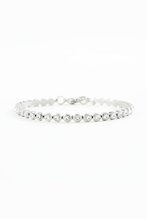 Bezel Tennis Bracelet in silver, 6.5" + 1" by Seeyoura