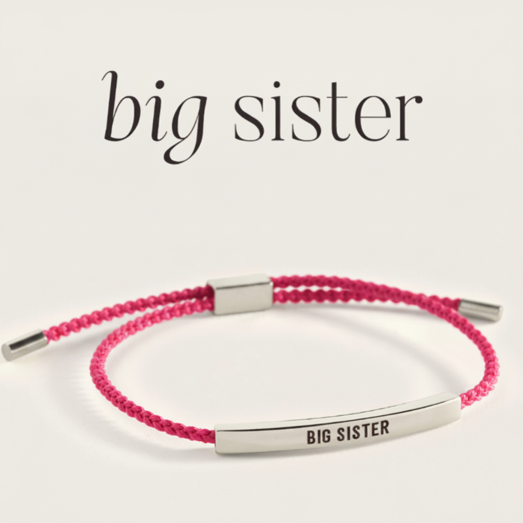 Big Sister Inspire Bracelet in Pink, silver by Seeyoura