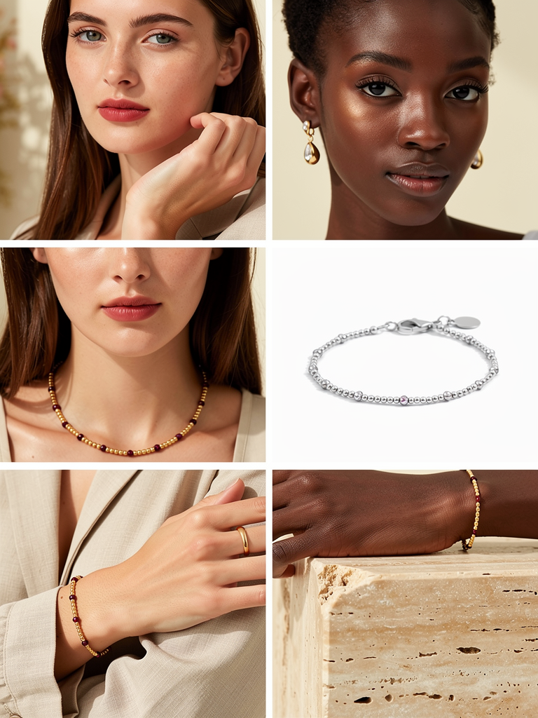 Birthstone and Gold Bead Bracelet by Seeyoura