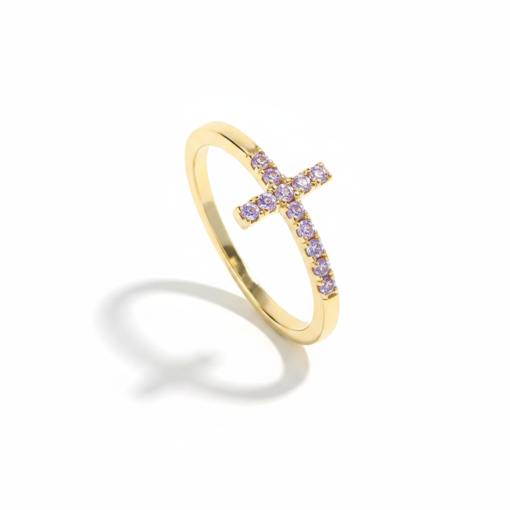 Birthstone Cross Ring in alexandrite-june by Seeyoura