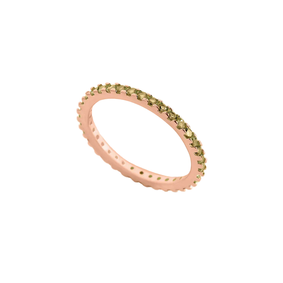 August Birthstone Eternity Stacking Ring in rose-gold by Seeyoura