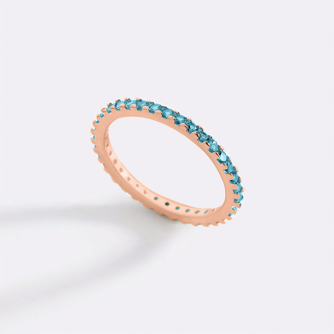December Birthstone Eternity Stacking Ring in 18-k-rose-gold-over-sterling-silver by Seeyoura