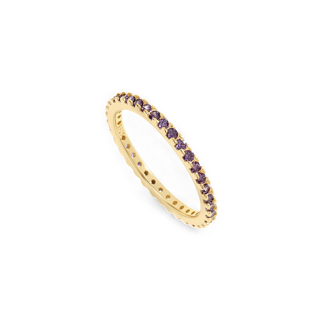 February Birthstone Eternity Stacking Ring in 18-k-gold-over-sterling-silver by Seeyoura