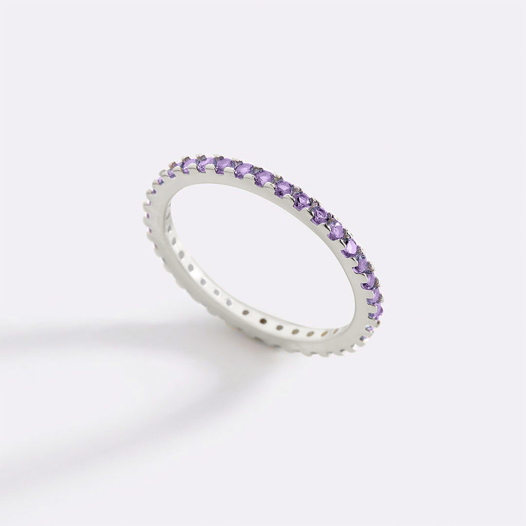 February Birthstone Eternity Stacking Ring in 925-sterling-silver by Seeyoura