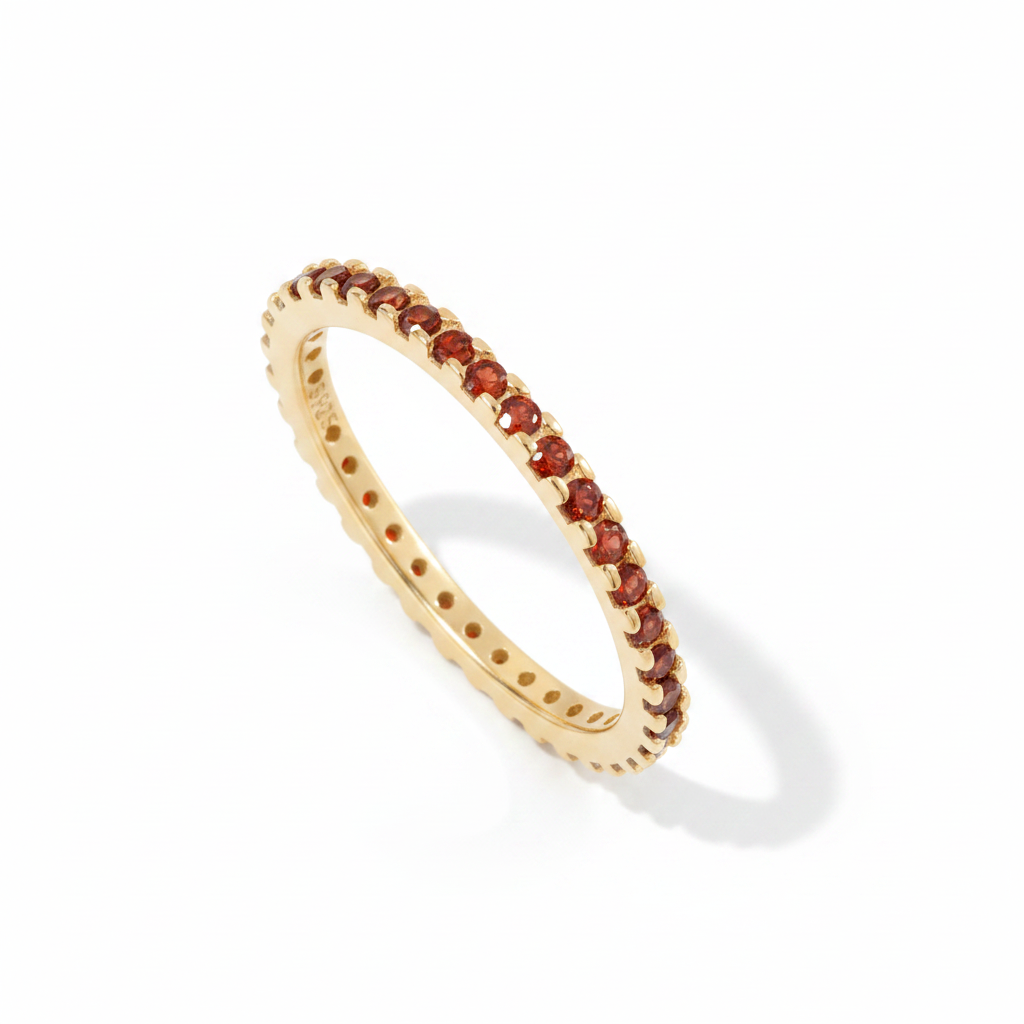 January Birthstone Eternity Stacking Ring in 18-k-gold-over-sterling-silver by Seeyoura