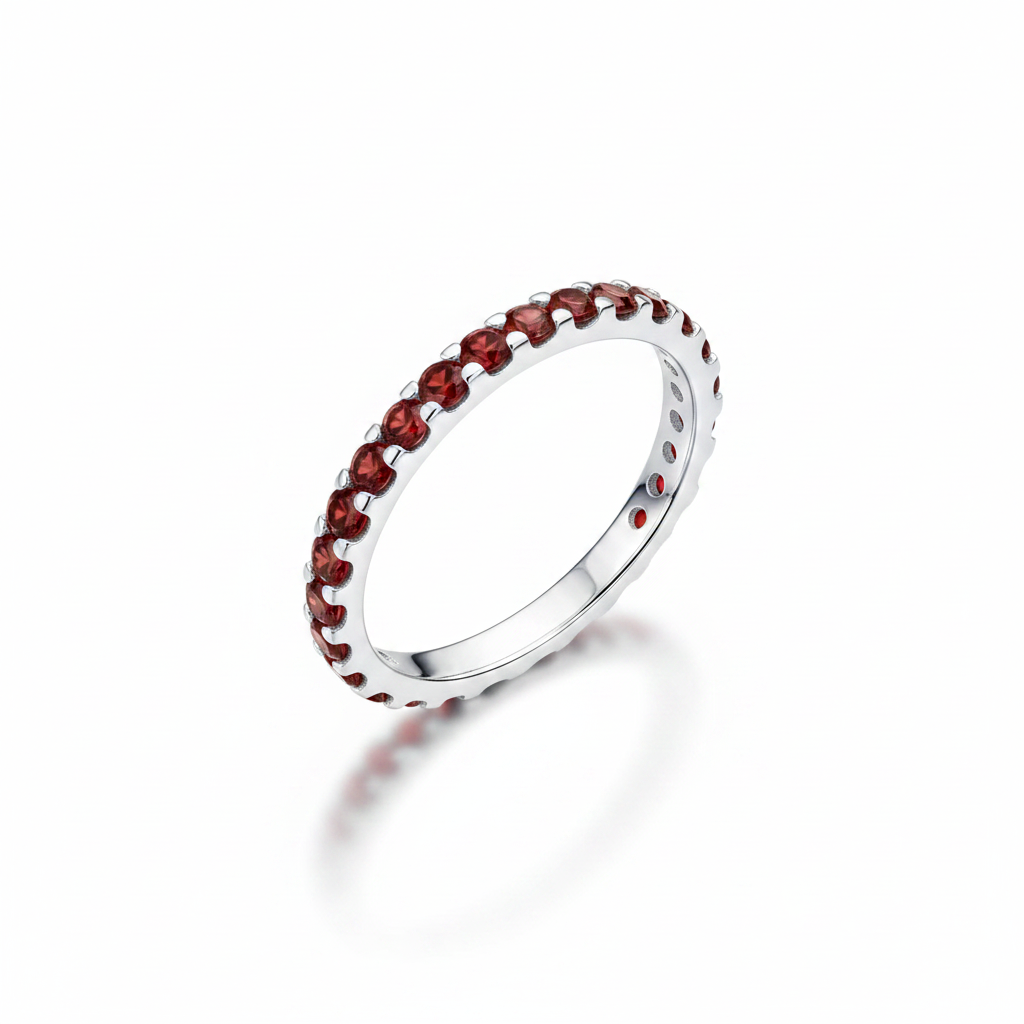 January Birthstone Eternity Stacking Ring in 925-sterling-silver by Seeyoura