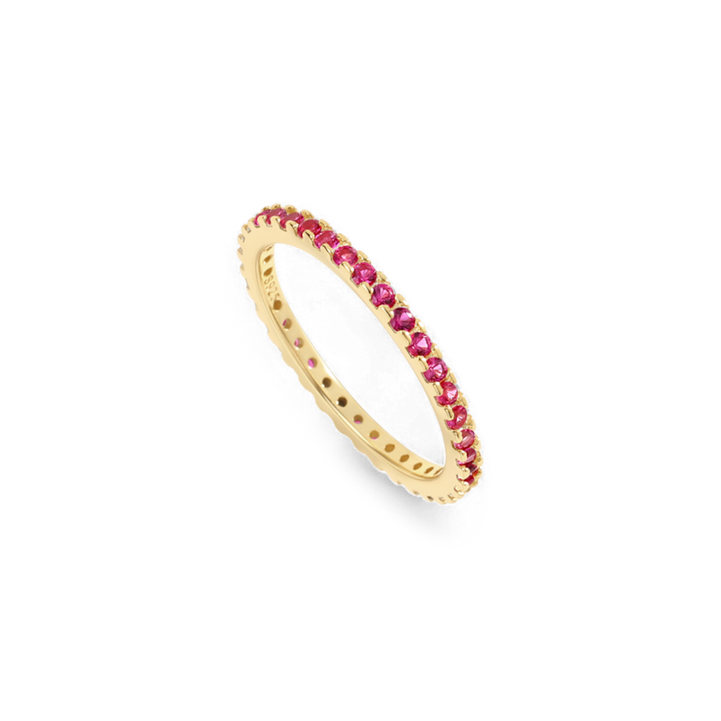 July Birthstone Eternity Stacking Ring in 18-k-gold-over-sterling-silver by Seeyoura