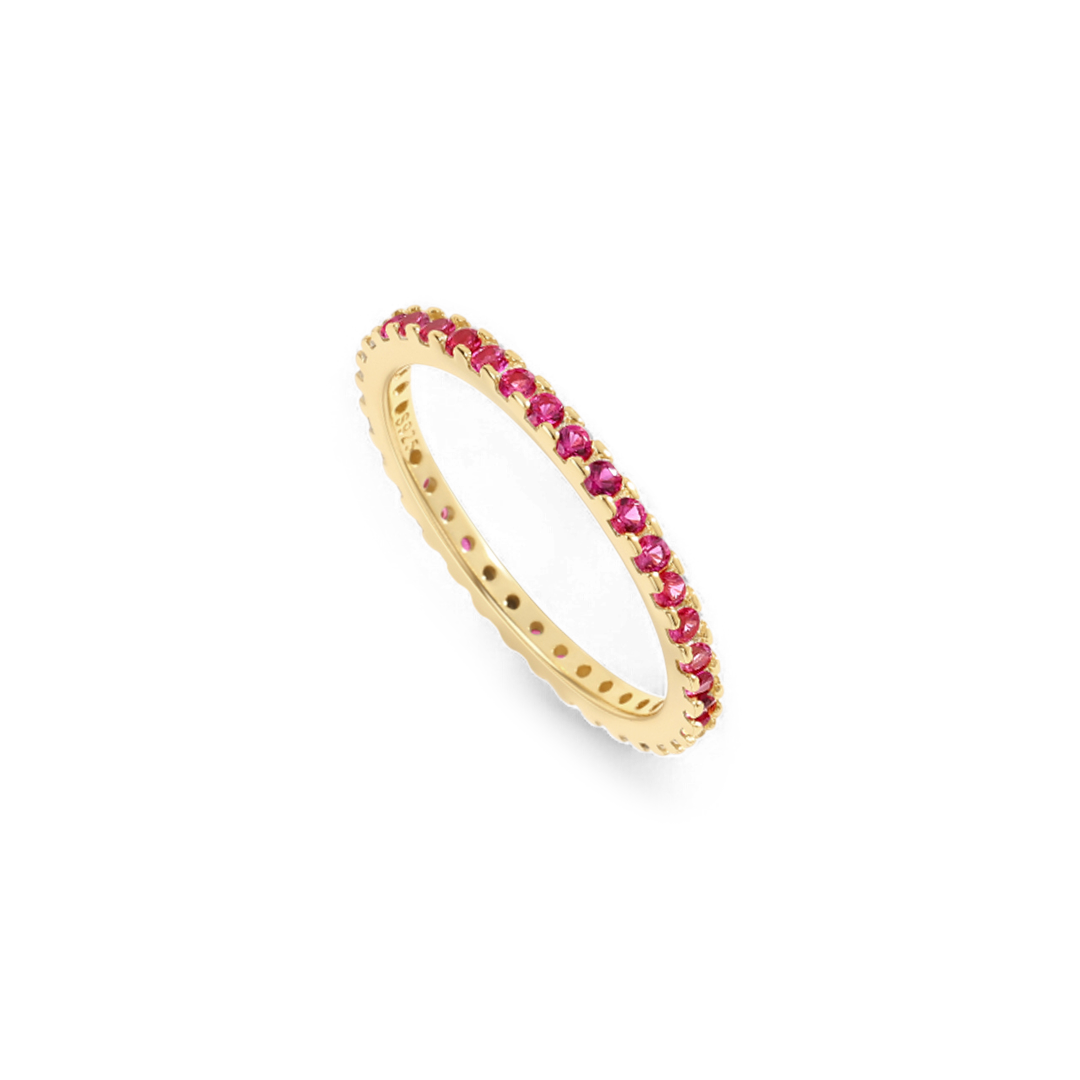 July Birthstone Eternity Stacking Ring in 18-k-gold-over-sterling-silver by Seeyoura