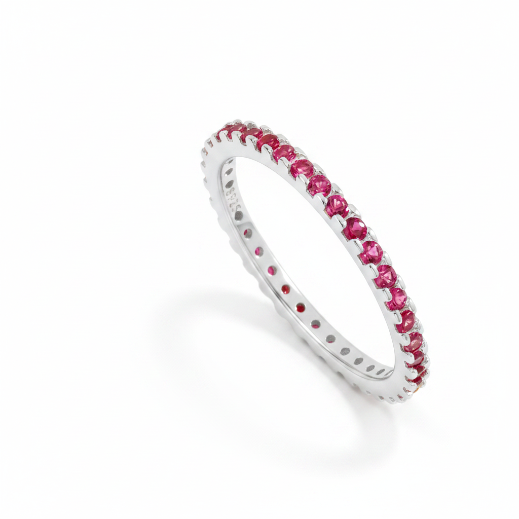 July Birthstone Eternity Stacking Ring in 925-sterling-silver by Seeyoura