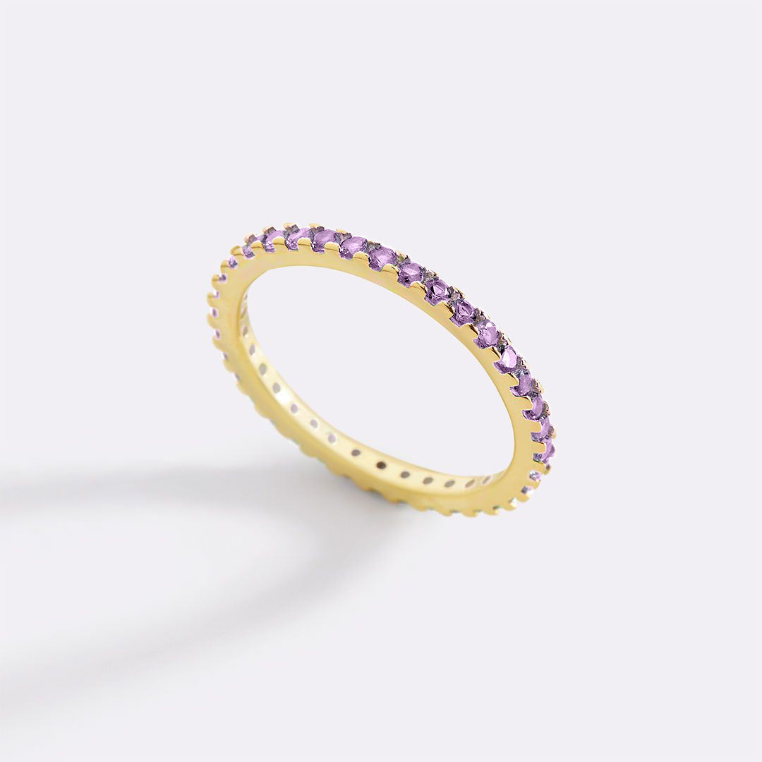 June Birthstone Eternity Stacking Ring in 18-k-gold-over-sterling-silver by Seeyoura
