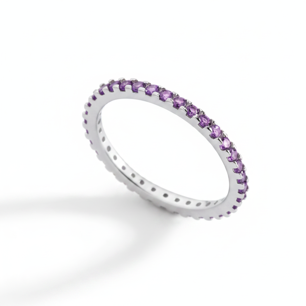 June Birthstone Eternity Stacking Ring in 925-sterling-silver by Seeyoura