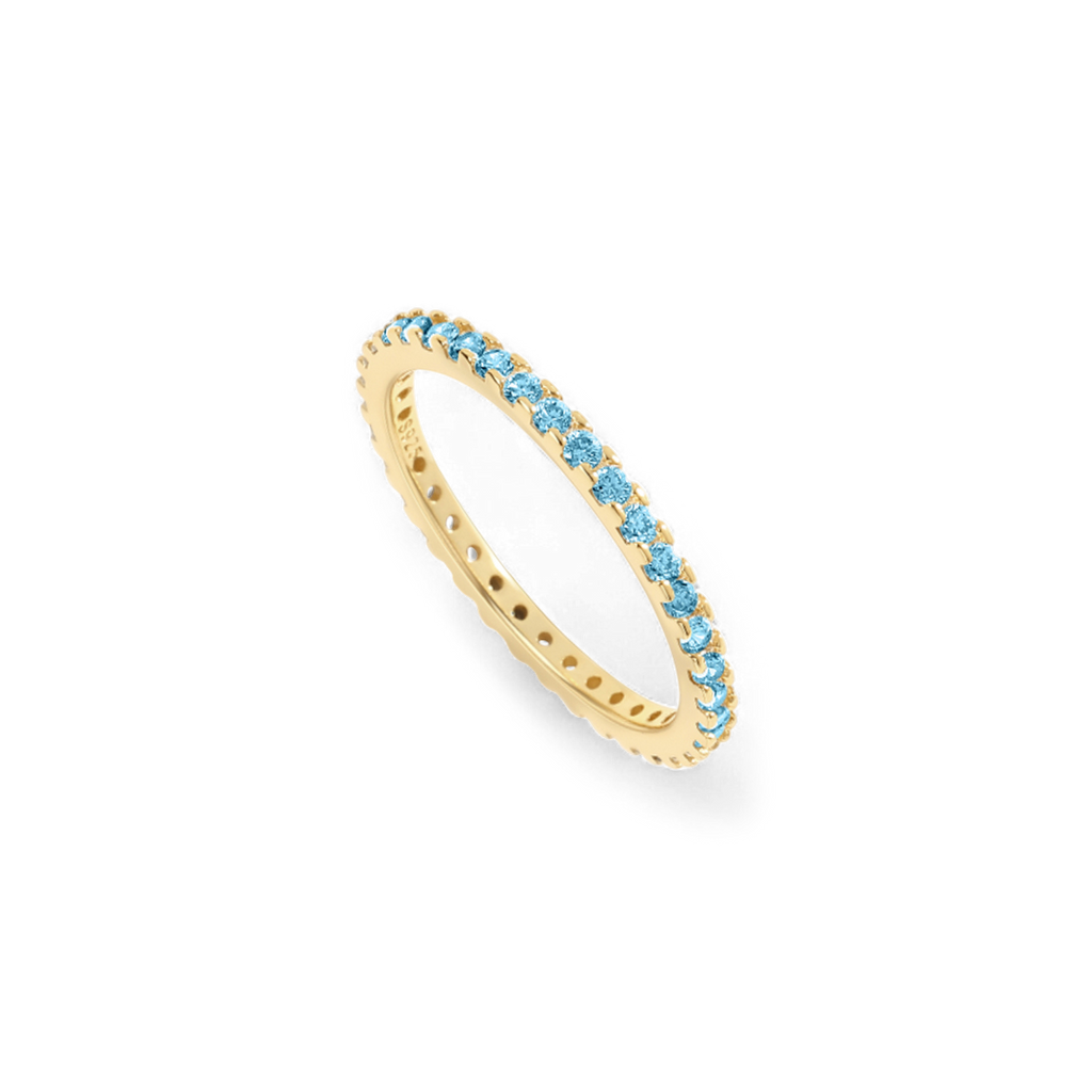 March Birthstone Eternity Stacking Ring in 18-k-gold-over-sterling-silver by Seeyoura