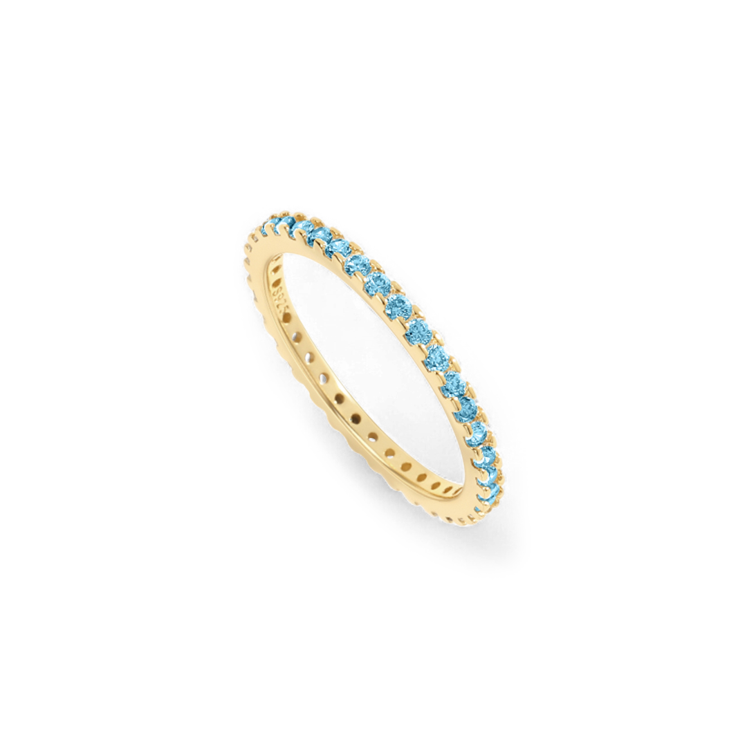March Birthstone Eternity Stacking Ring in 18-k-gold-over-sterling-silver by Seeyoura