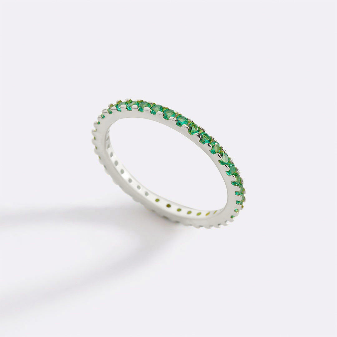 May Birthstone Eternity Stacking Ring in 925-sterling-silver by Seeyoura
