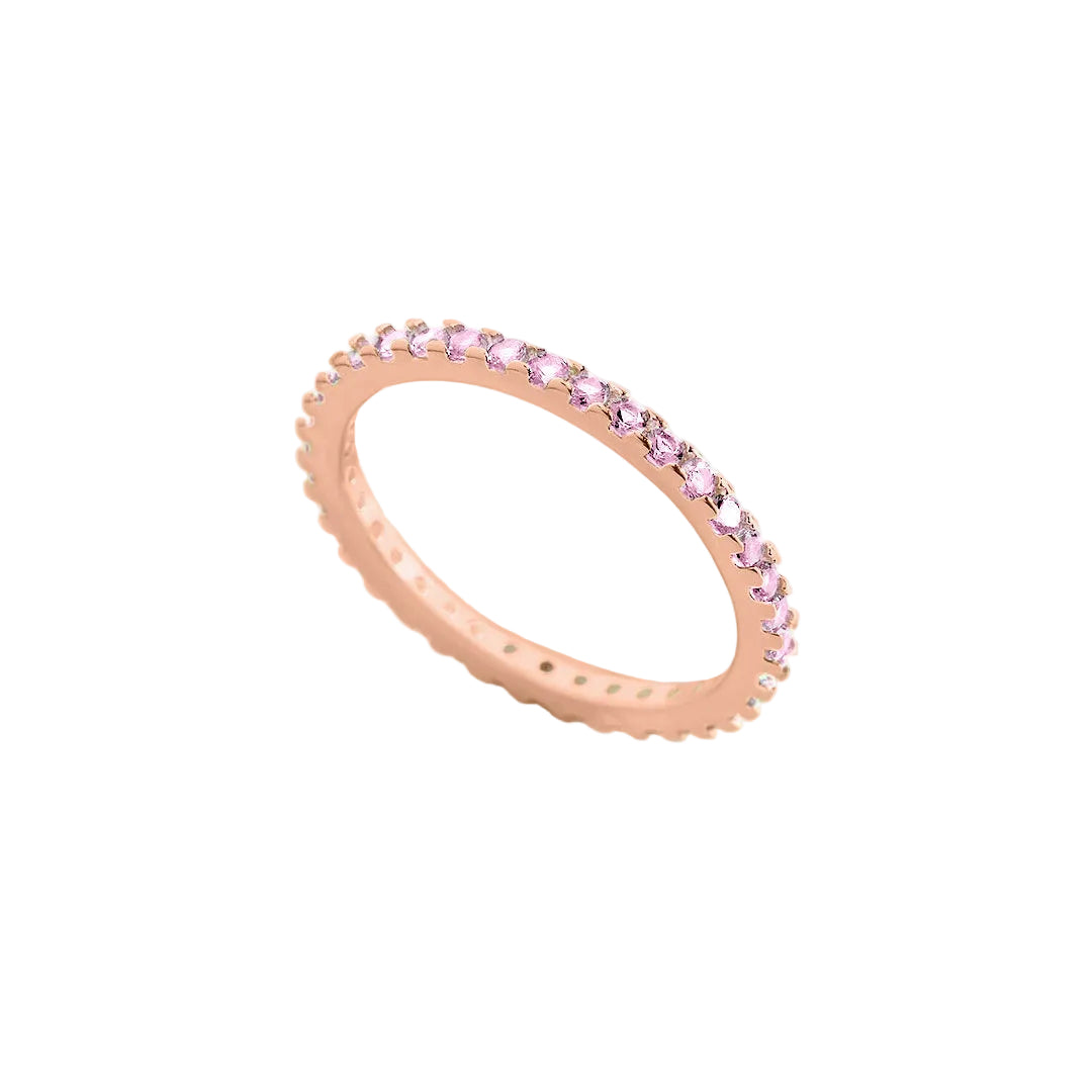 October Birthstone Eternity Stacking Ring in 18-k-rose-gold-over-sterling-silver by Seeyoura