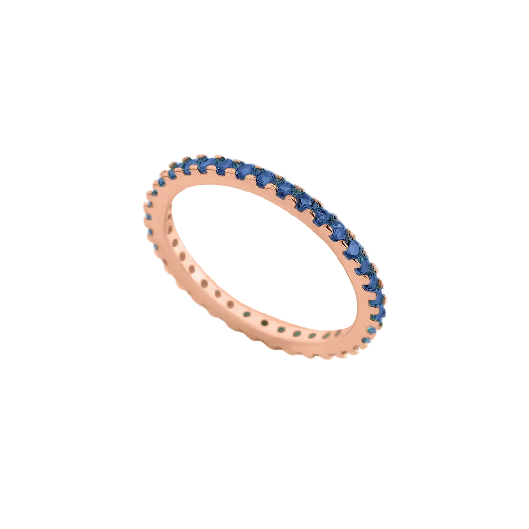 September Birthstone Eternity Stacking Ring in 18-k-rose-gold-over-sterling-silver by Seeyoura