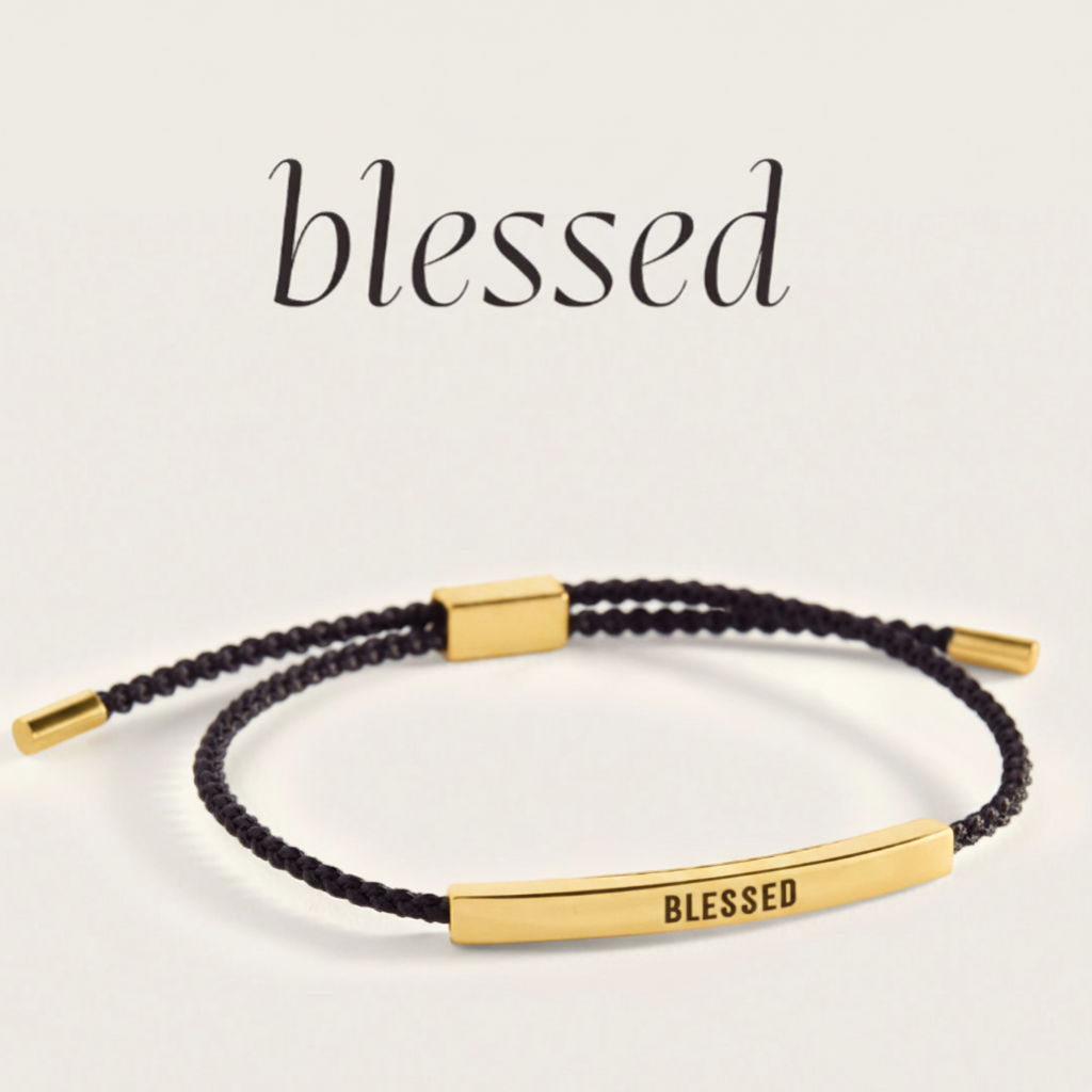 Blessed Inspire Bracelet in Midnight Black, gold by Seeyoura