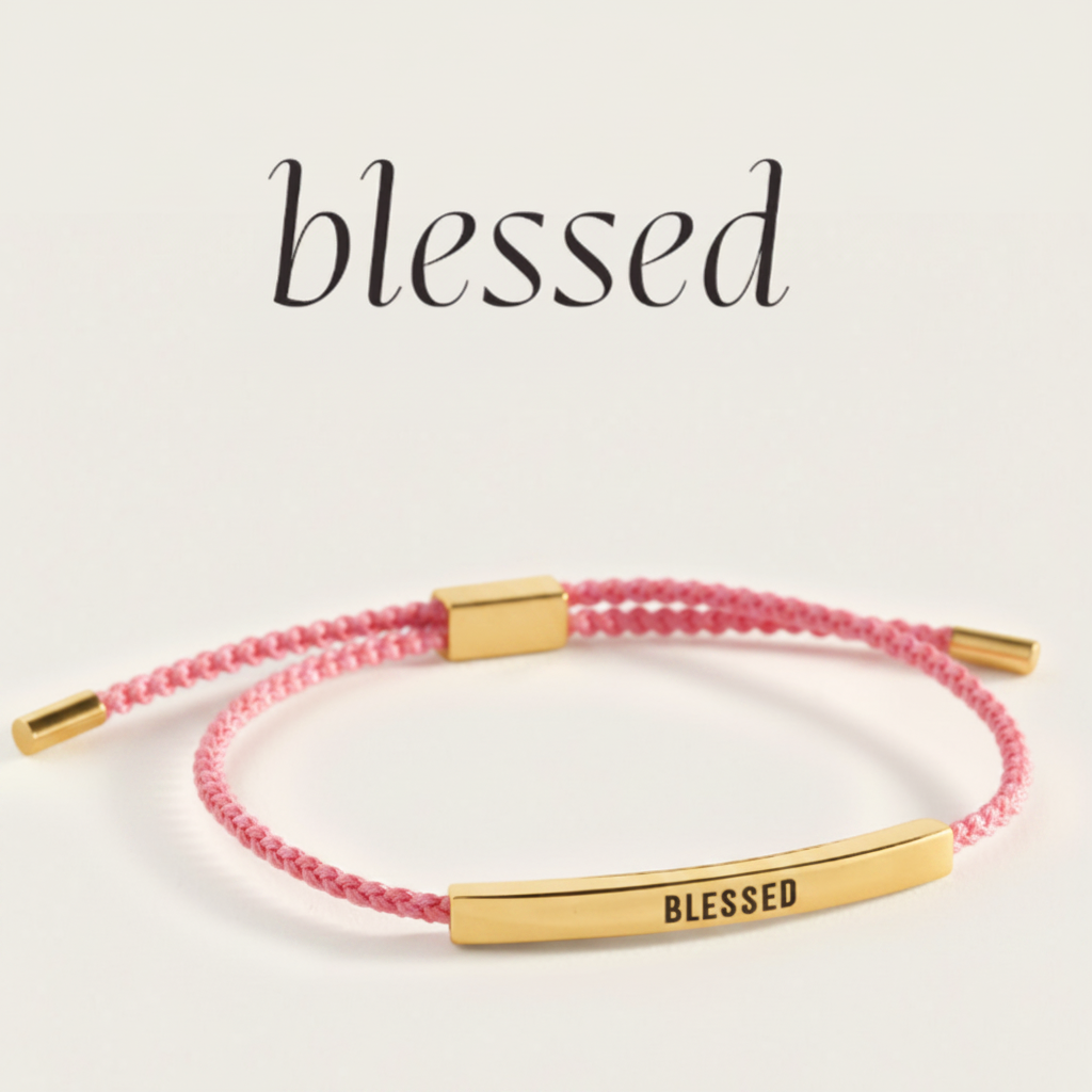 Blessed Inspire Bracelet in Pink, gold by Seeyoura