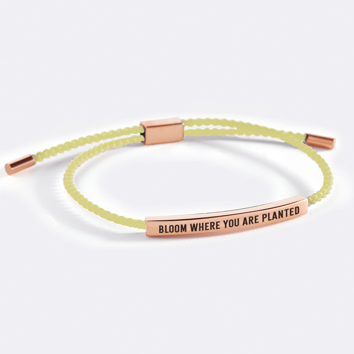 Bloom Where You Are Planted Inspire Bracelet in Lemon Yellow, 18-k-rose-gold-plated by Seeyoura