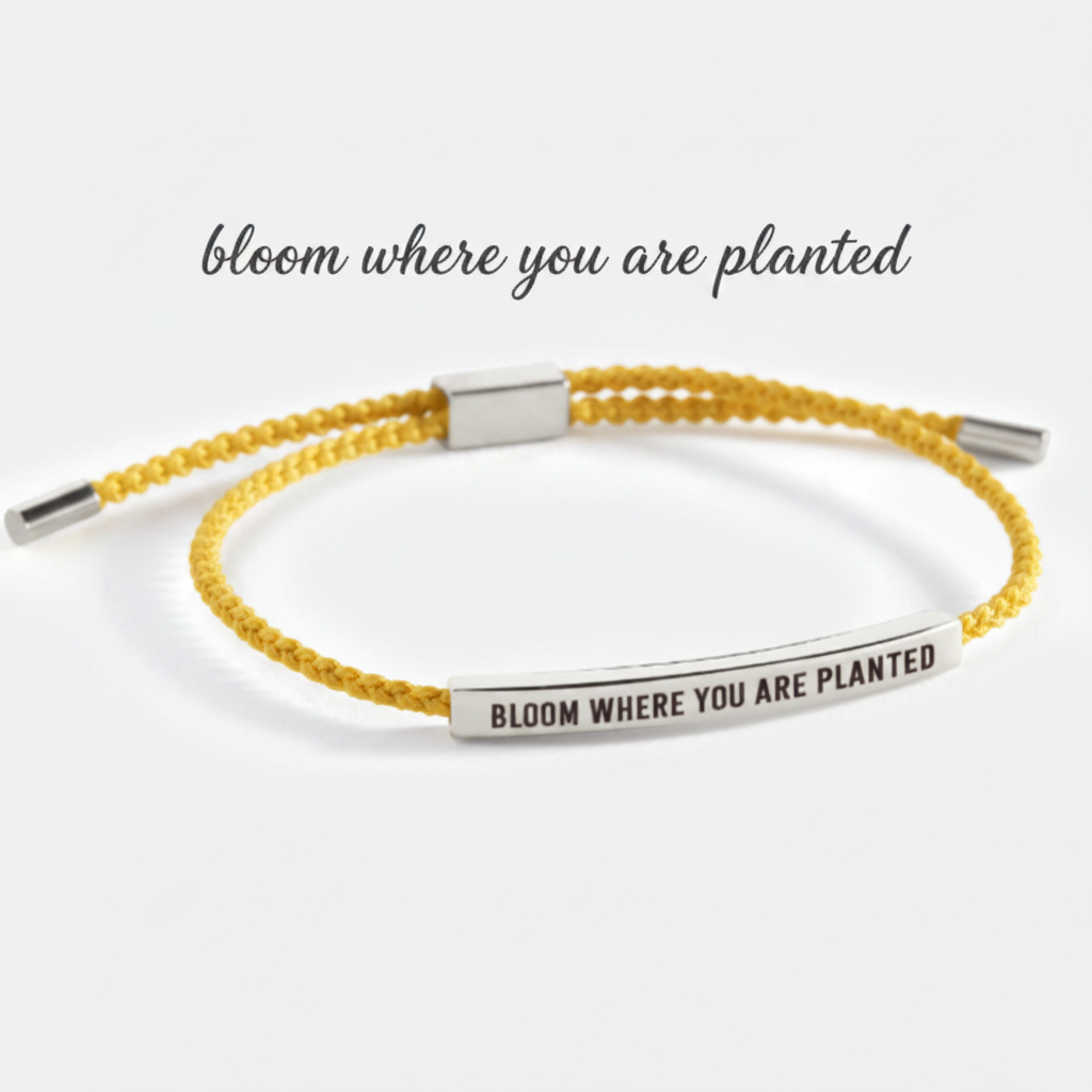 Bloom Where You Are Planted Inspire Bracelet in Lemon Yellow, silver by Seeyoura