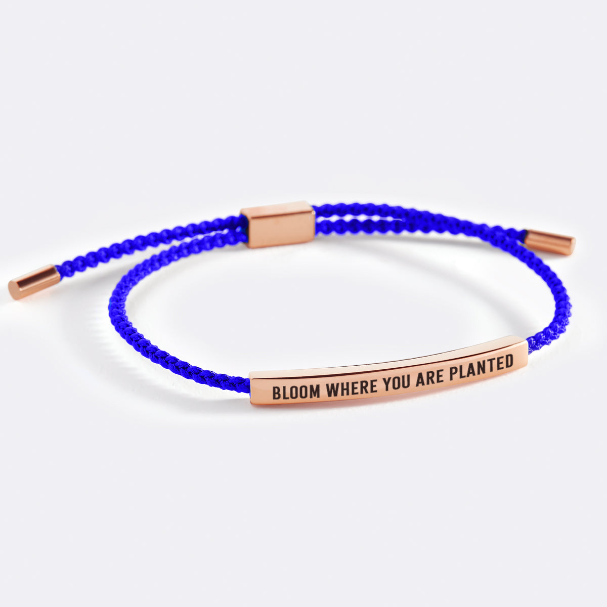 Bloom Where You Are Planted Inspire Bracelet in Royal Blue, 18-k-rose-gold-plated by Seeyoura