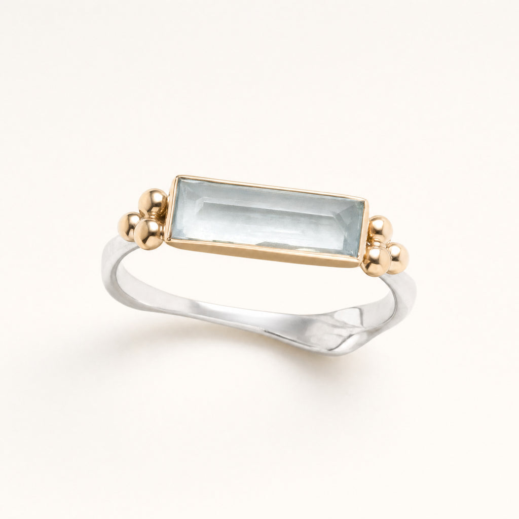 Blue Baguette Zirconia Ring for Women by Seeyoura