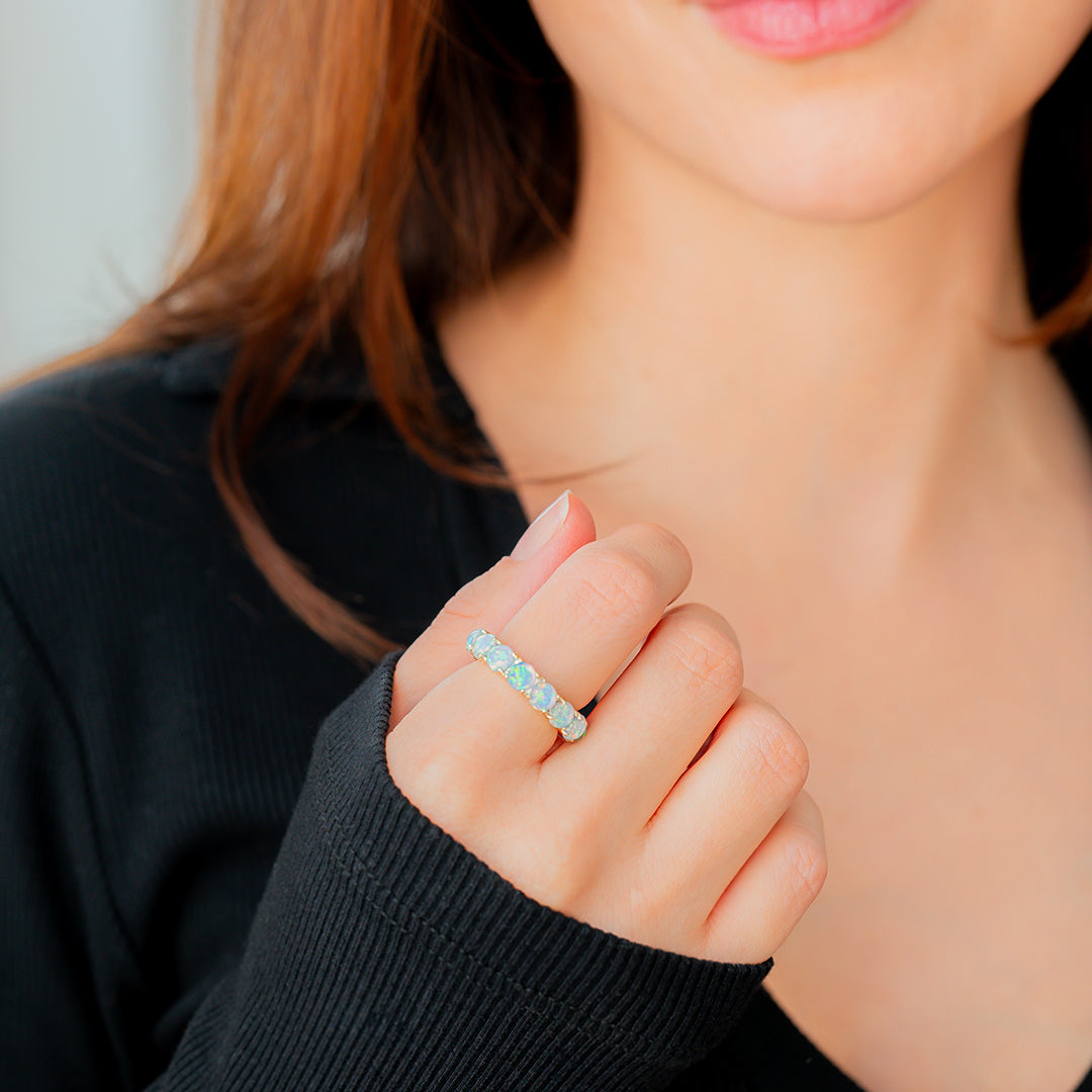 Blue Opal Eternity Ring by Seeyoura