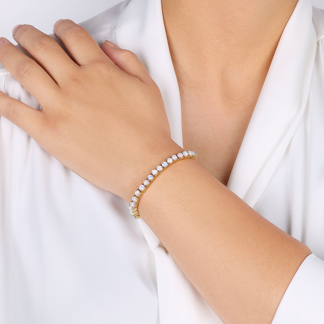 Blue Opal Tennis Bracelet by Seeyoura