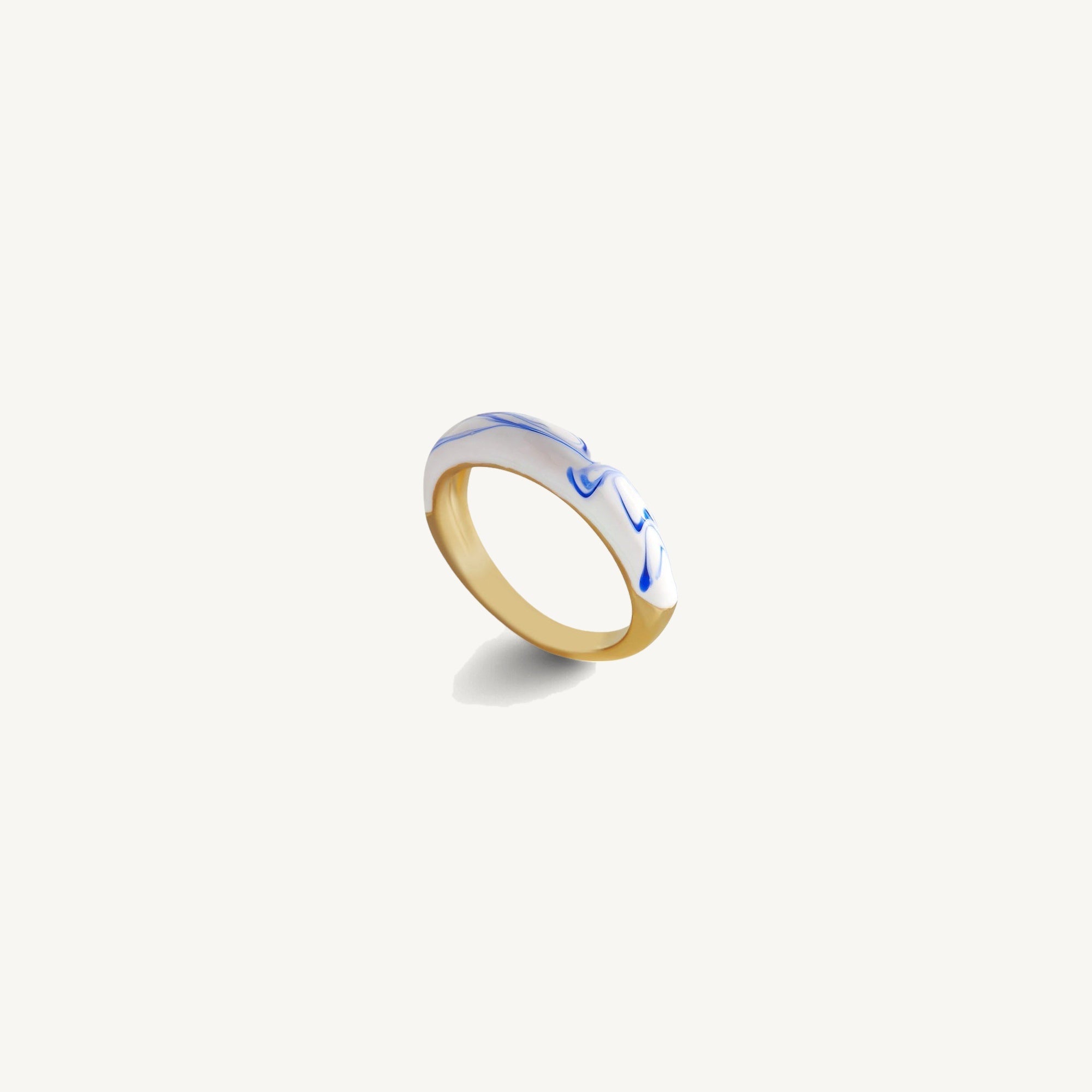 Blue Porcelain Dome Ring by Seeyoura