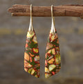 Bohemian Orange Stone Drop Earrings — Gold in Orange Gold by Seeyoura