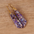 Bohemian Purple Stone Drop Earrings — Gold in Purple Gold by Seeyoura