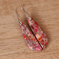Bohemian Red Stone Drop Earrings — Silver in Red Silver by Seeyoura