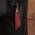 Bohemian Red Stone Drop Earrings — Gold in Red Gold by Seeyoura