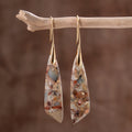 Bohemian Shoushan Drop Earrings — Gold in Bohemian Shoushan Drop Earrings — Gold, 1 pair by Seeyoura