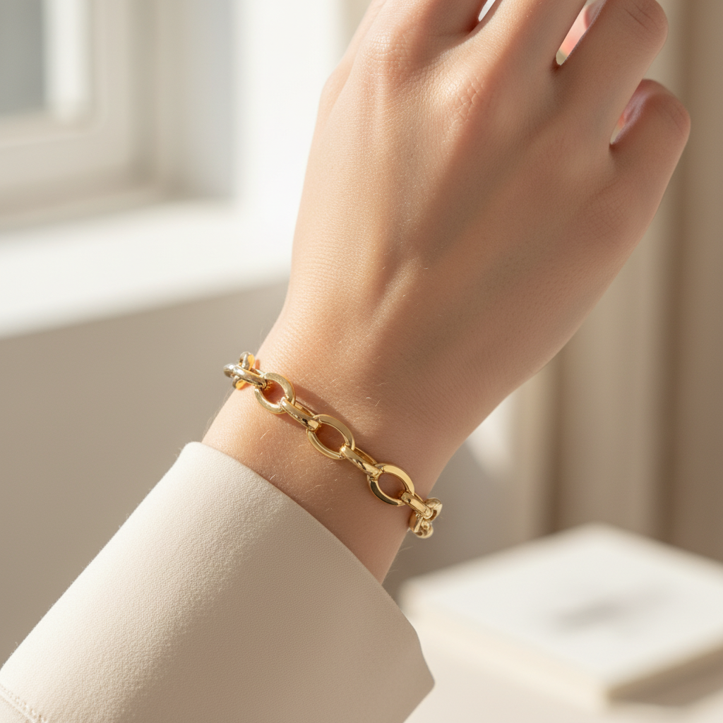 Bold Cable Link Charm Bracelet by Seeyoura