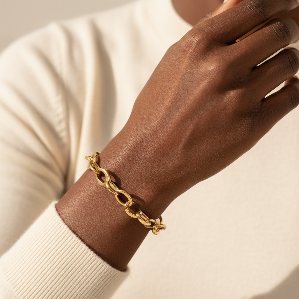Bold Cable Link Charm Bracelet by Seeyoura