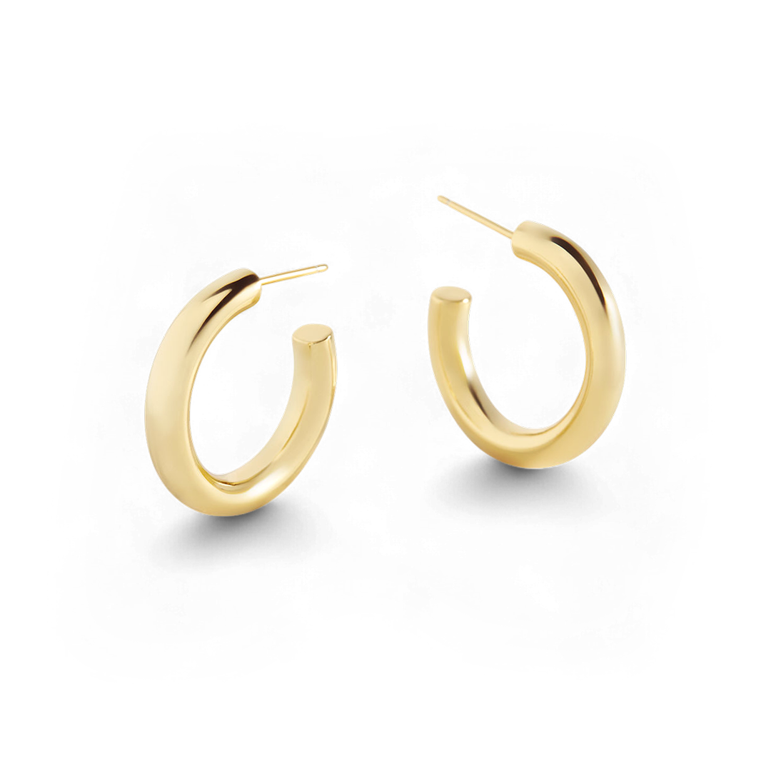 Bold Hoop Earrings in 18-k-gold-over-sterling-silver by Seeyoura