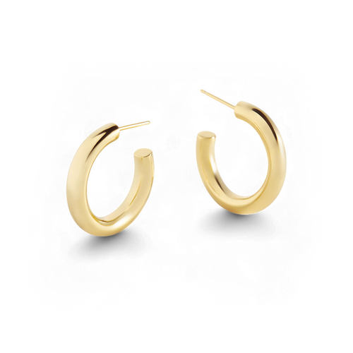 Bold Hoop Earrings in 18-k-gold-over-sterling-silver by Seeyoura