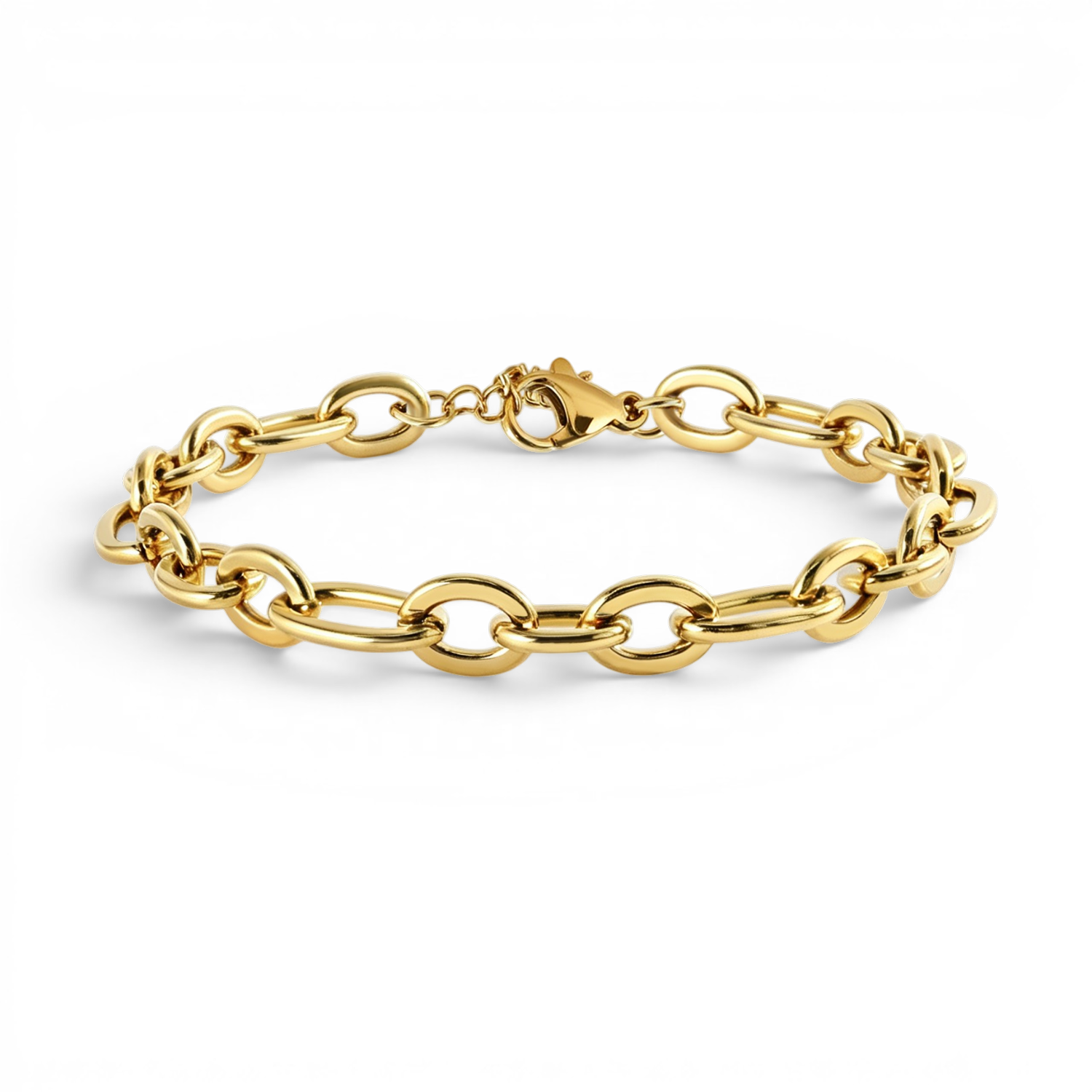 Bold Linked Paperclip Bracelet in gold by Seeyoura