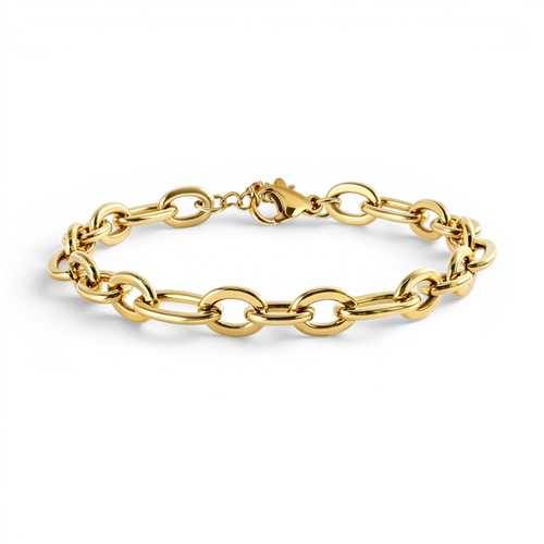 Bold Linked Paperclip Bracelet in gold by Seeyoura