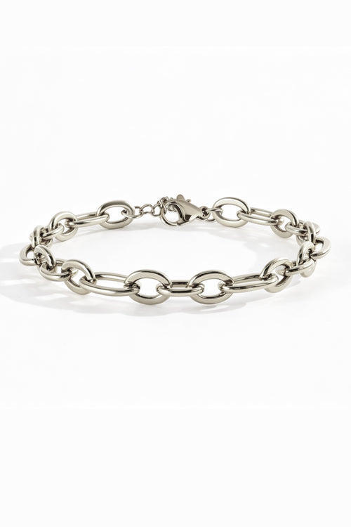 Bold Linked Paperclip Bracelet in silver by Seeyoura