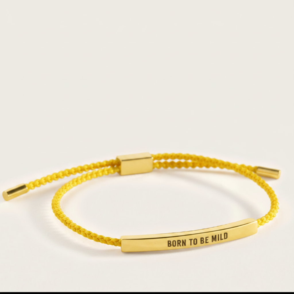 Born to Be Mild Inspire Bracelet in Lemon Yellow, gold by Seeyoura