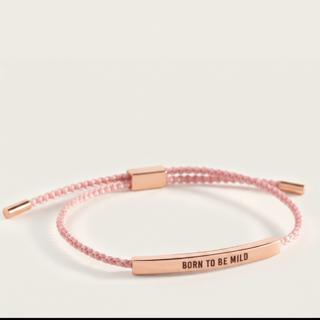Born to Be Mild Inspire Bracelet in Pink, gold by Seeyoura