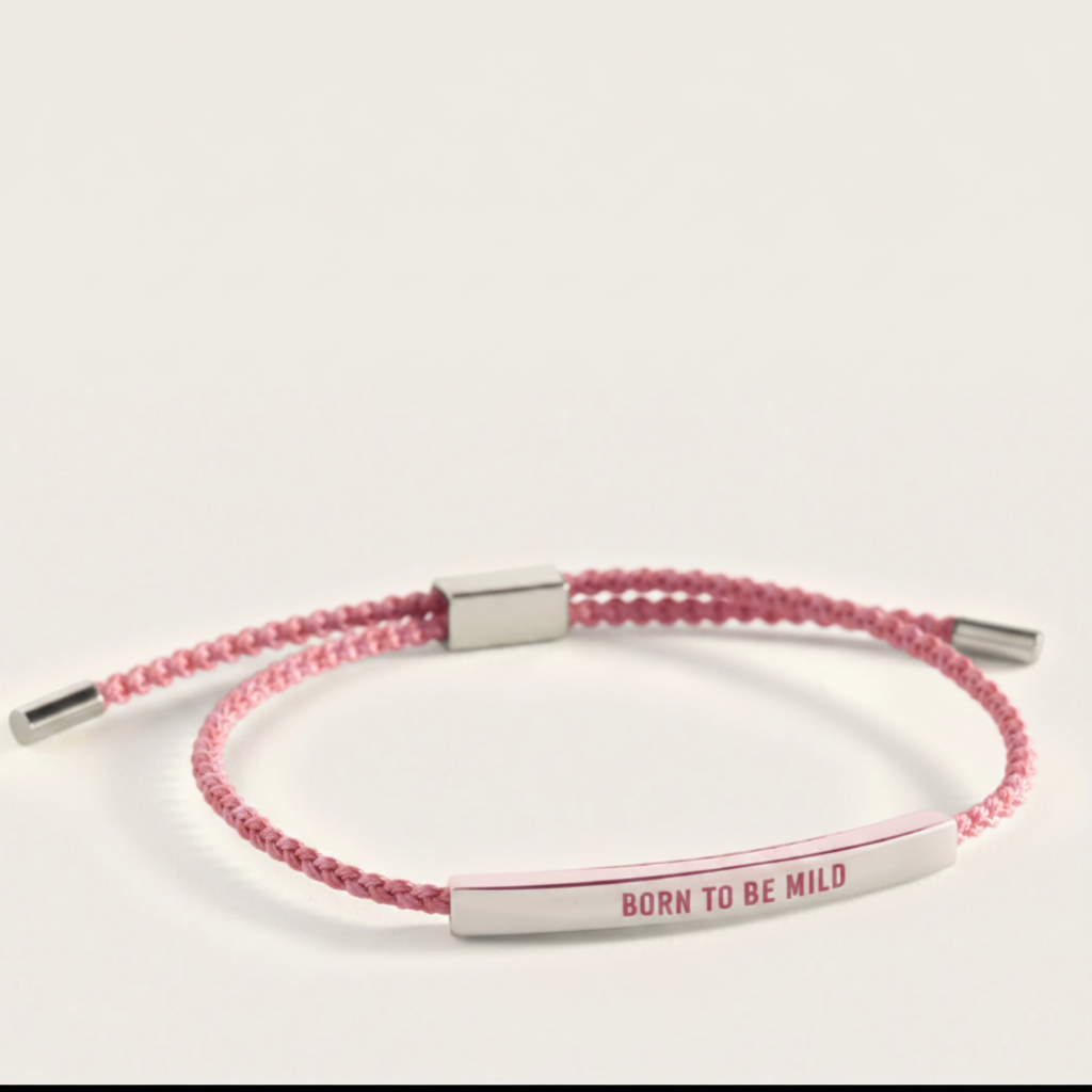 Born to Be Mild Inspire Bracelet in Pink, silver by Seeyoura