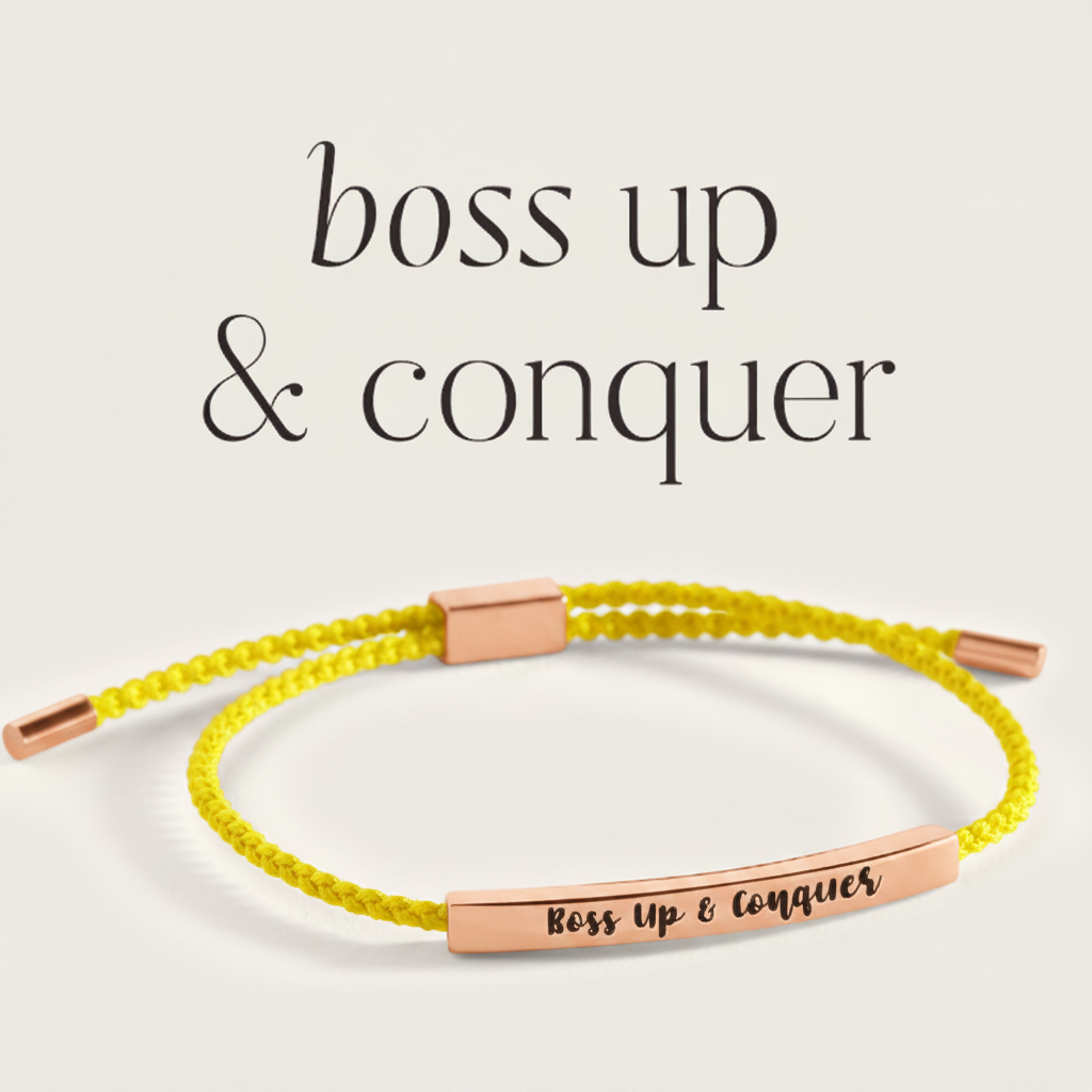 Boss Up & Conquer Inspire Bracelet in Lemon Yellow, 18-k-rose-gold-plated by Seeyoura
