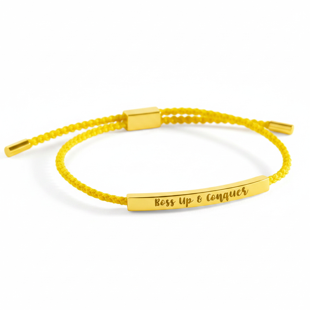Boss Up & Conquer Inspire Bracelet in Lemon Yellow, gold by Seeyoura